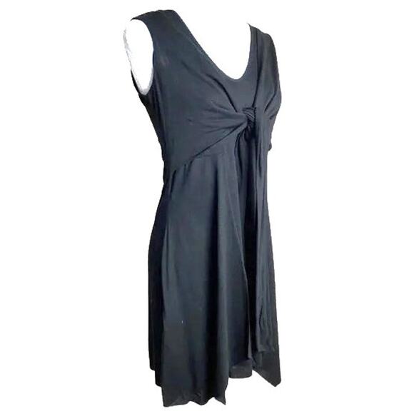 AllSaints Jayda Jersey Front Wrap Sleeveless Mini Dress Size Small in Black NWT - Picture 2 of 7